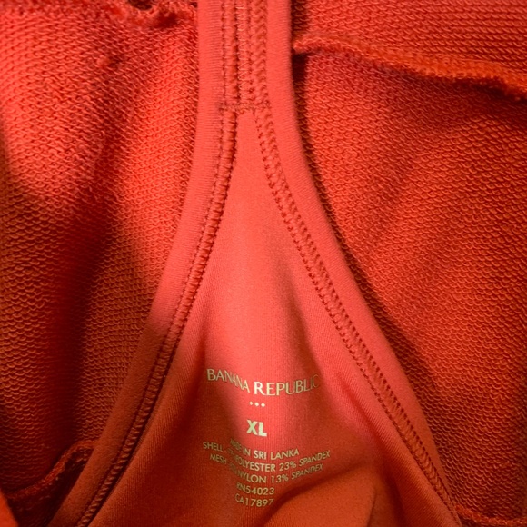 2pc banana republic zip up hoodie and sports bra tank brick red orangey color XL - Picture 12 of 16